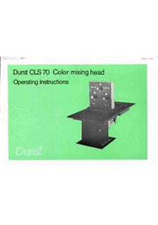Durst M 800 manual. Camera Instructions.